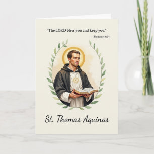 Saint Thomas Aquinas Gods Peace with Scripture Card