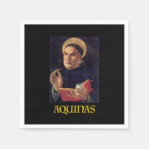 Saint Thomas Aquinas Painting Catholic Napkins