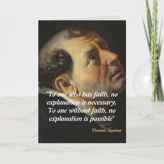 Saint Thomas Aquinas Quote On Faith Thank You Card (Front)