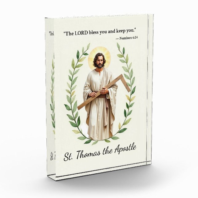 Saint Thomas the Apostle God's Peace and Blessings Acrylic Award (Left)