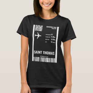 Saint Thomas US Virgin Islands Boarding Pass Airli T-Shirt