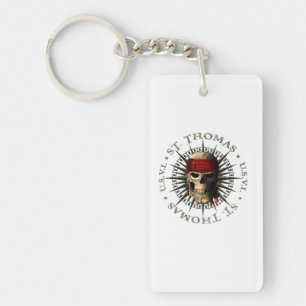 Saint Thomas USVI Pirate Skull Keychain
