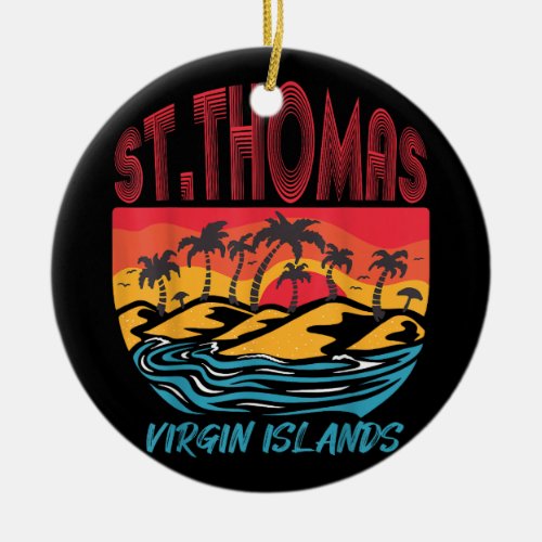 Saint Thomas Virgin Islands Surfing Beach Ocean Va Ceramic Ornament
