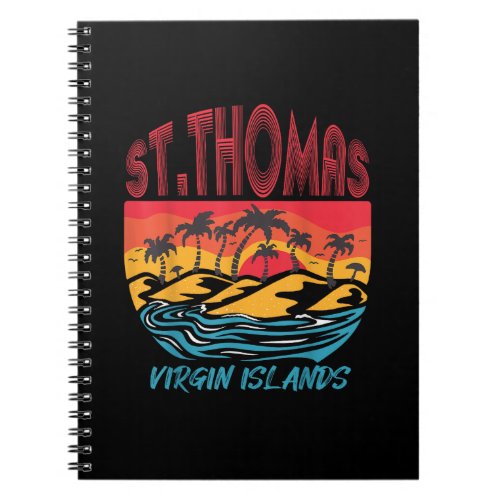 Saint Thomas Virgin Islands Surfing Beach Ocean Va Notebook