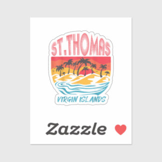Saint Thomas Virgin Islands Surfing Beach Ocean Va Sticker