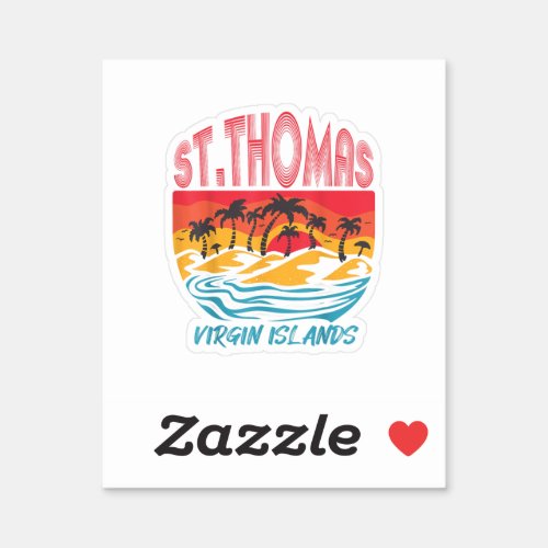 Saint Thomas Virgin Islands Surfing Beach Ocean Va Sticker