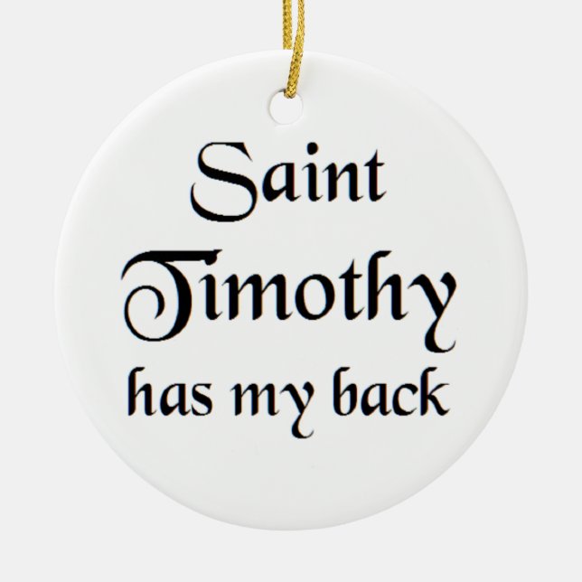 saint timothy coffee mug ceramic ornament (Front)