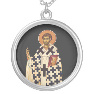 Saint Timothy the first Christian bishop of Ephes Silver Plated Necklace