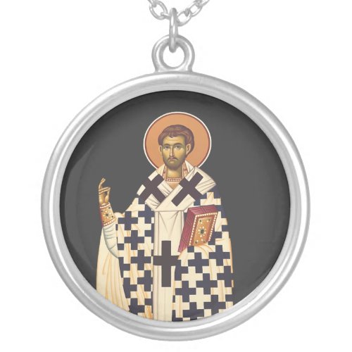 Saint Timothy the first Christian bishop of Ephes Silver Plated Necklace