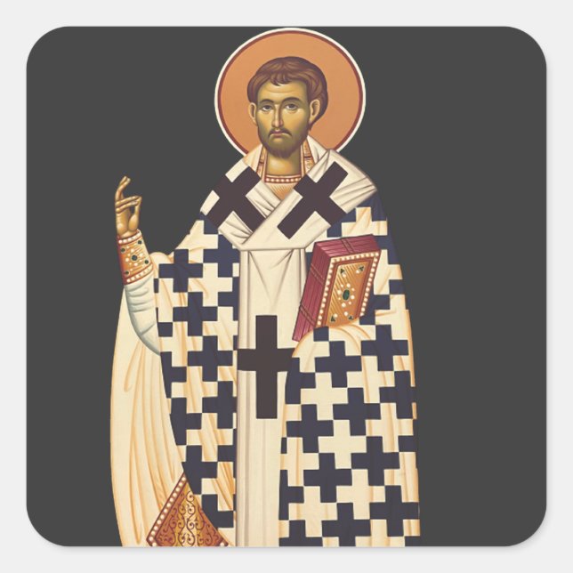 Saint Timothy the first Christian bishop of Ephes Square Sticker (Front)