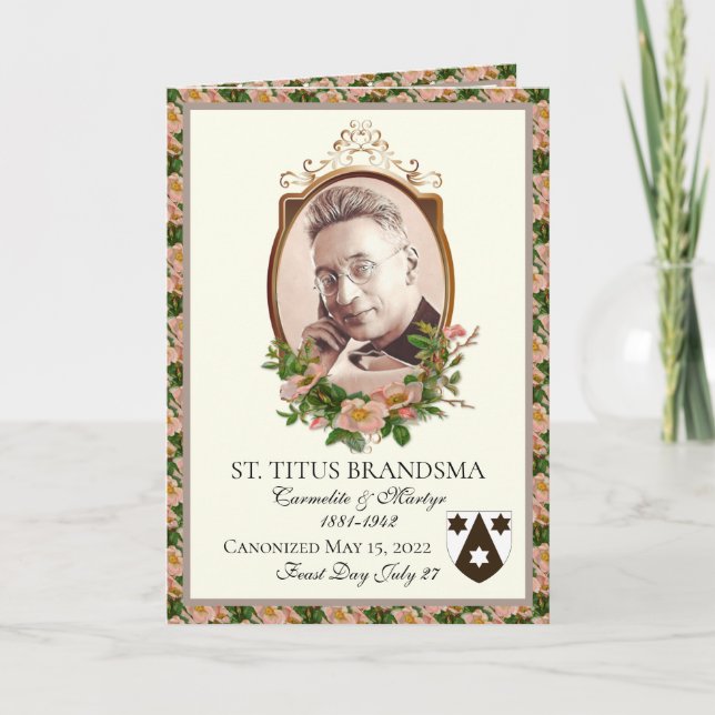 Saint Titus Brandsma Canonization Commemoration  Note Card (Front)