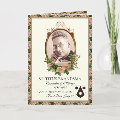 Saint Titus Brandsma Canonization Commemoration  Note Card