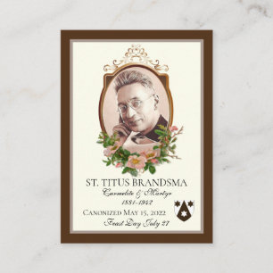 Saint Titus Brandsma Canonization Commemoration Place Card