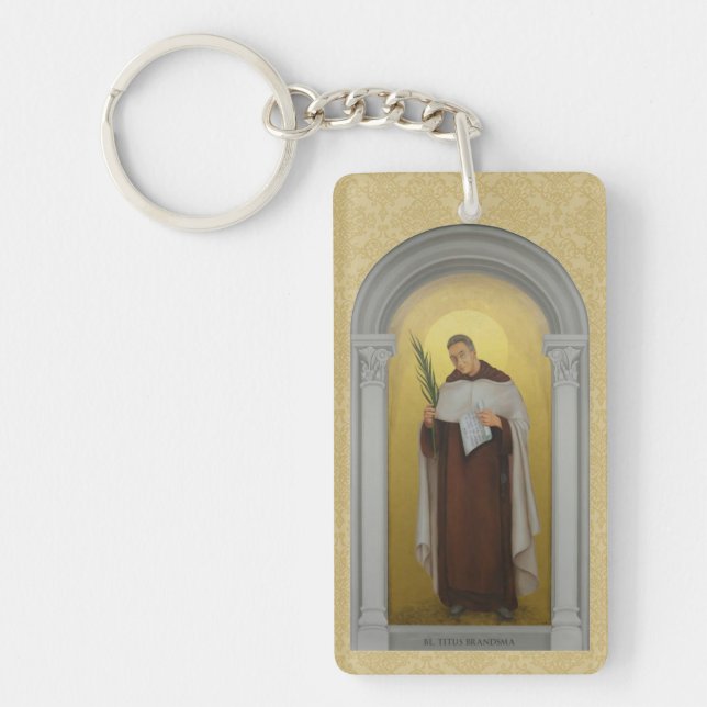 Saint Titus Brandsma Carmelite Saints Priest  Keychain (Front)
