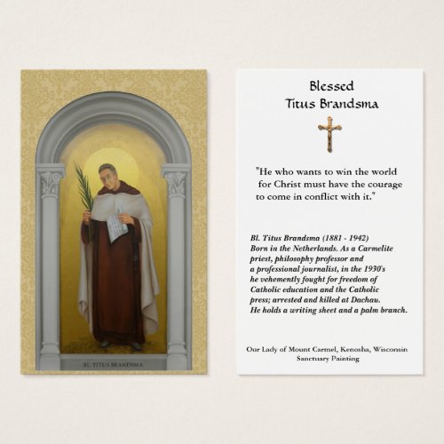 Saint Titus Brandsma Religious Holy Card