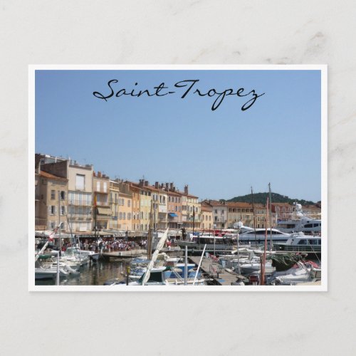 saint tropez boats postcard
