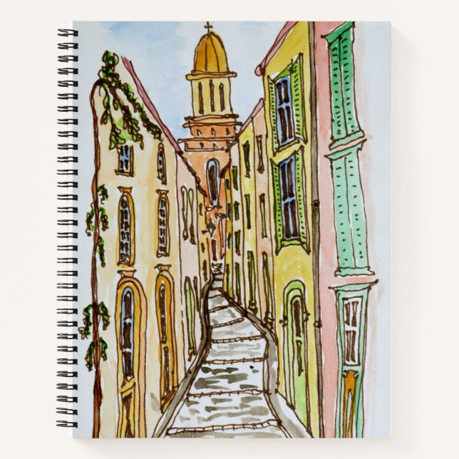 Saint-Tropez Buildings | French Riviera, France Notebook (Front)