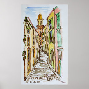 Saint-Tropez Buildings French Riviera, France Poster