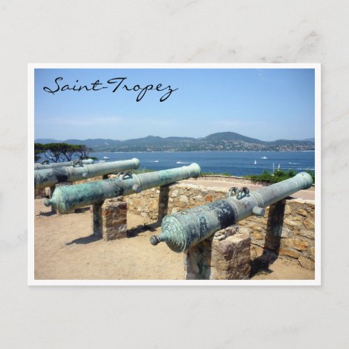 saint tropez citadel cannons postcard