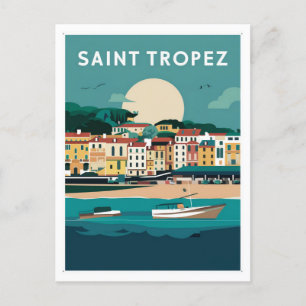 Saint Tropez France Illustration Postcard