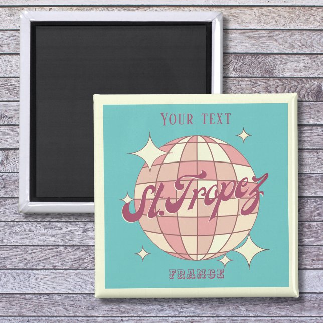 Saint Tropez France retro teal souvenir  Magnet (Creator Uploaded)