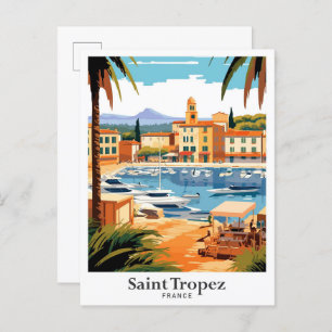 Saint Tropez France Travel Illustration Postcard