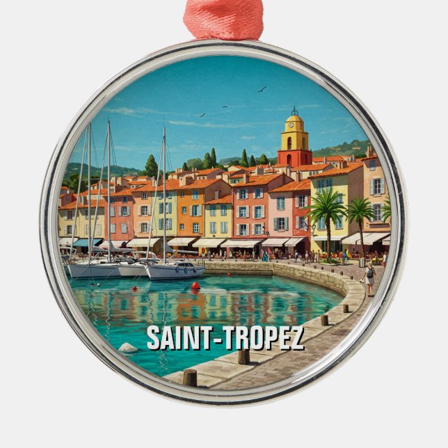 Saint-Tropez France Travel Metal Ornament (Front)