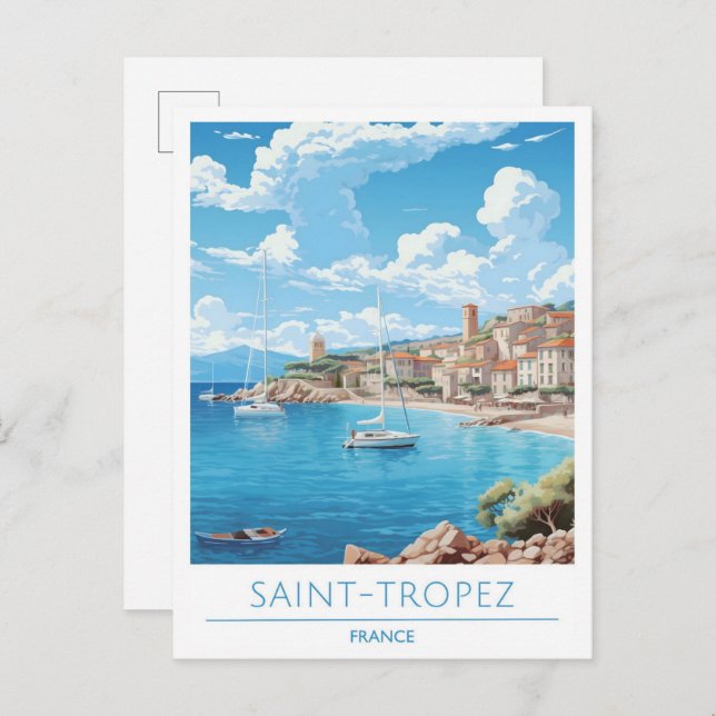 Saint Tropez France Travel Postcard (Front/Back)