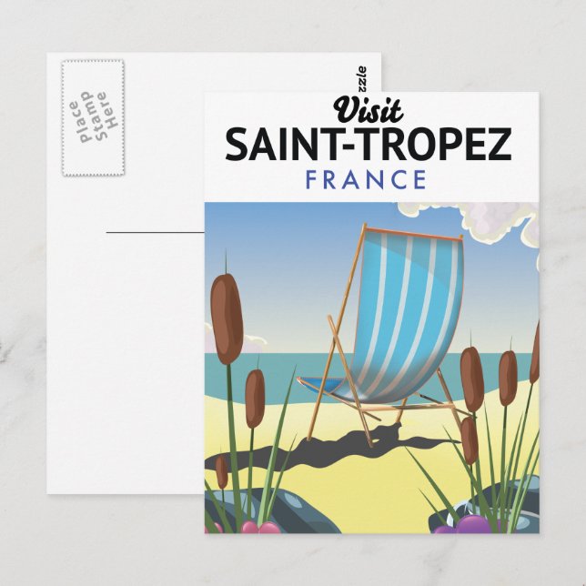 Saint-Tropez France travel poster  Postcard (Front/Back)
