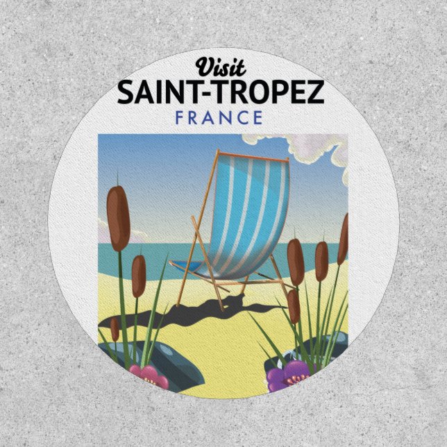 Saint-Tropez France travel poster  Sticker Patch (Front)