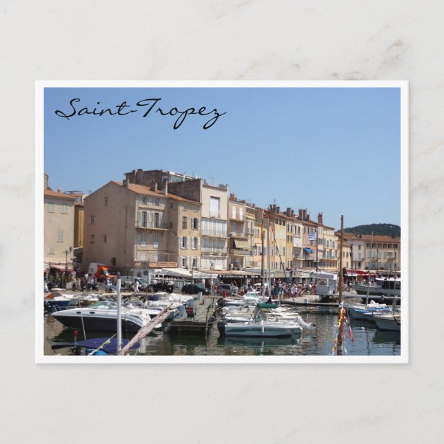 saint tropez harbor boats postcard (Front)