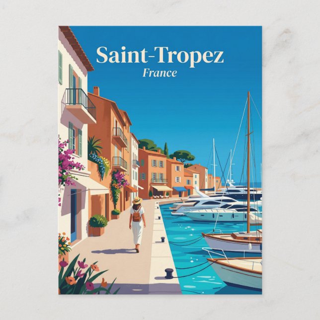 Saint-Tropez Harbor France Postcard (Front)