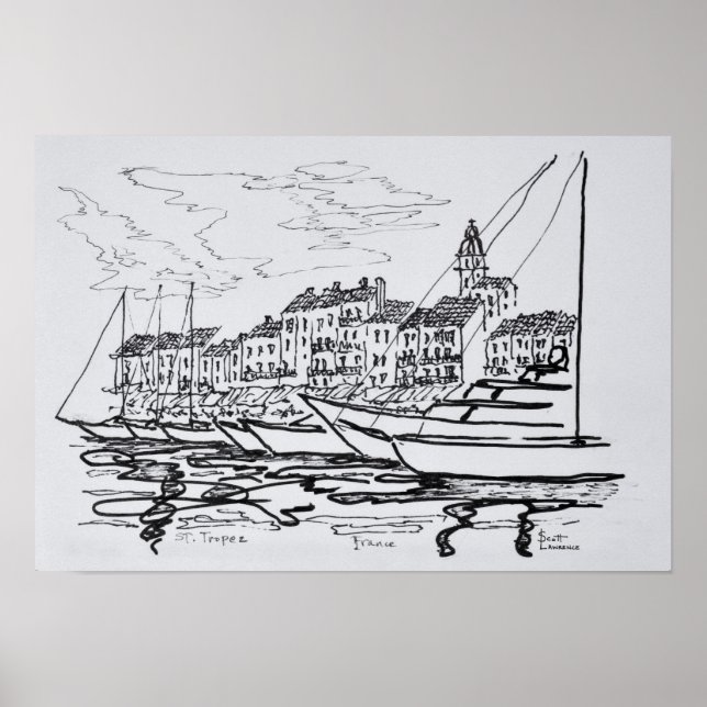 Saint-Tropez Harbor | French Riviera, France Poster (Front)