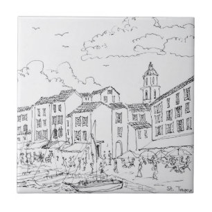 Saint-Tropez Waterfront French Riviera, France Ceramic Tile