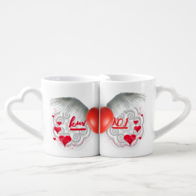 saint valentin  rouge coffee mug set (Front Nesting)