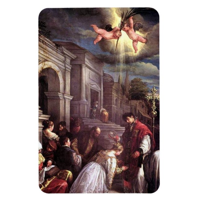Saint Valentine baptizing Saint Lucilla Magnet (Vertical)
