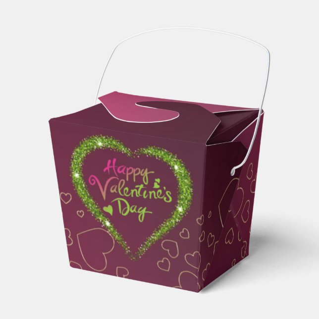 Saint Valentine gift box with hearts (Front Side)