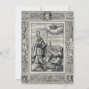 Saint Valentine of Rome Engraving Premium Art Holiday Card