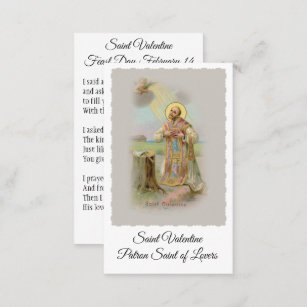 Saint Valentine Patron of Lovers - Holy Card