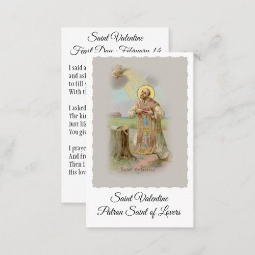 Saint Valentine Patron of Lovers _ Holy Card
