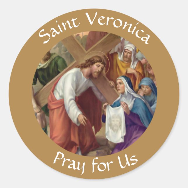 Saint Veronica Feast Day July 12 Classic Round Sticker (Front)