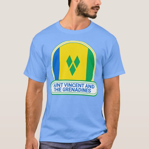 Saint Vincent and the Grenadines Country Badge Sai T_Shirt