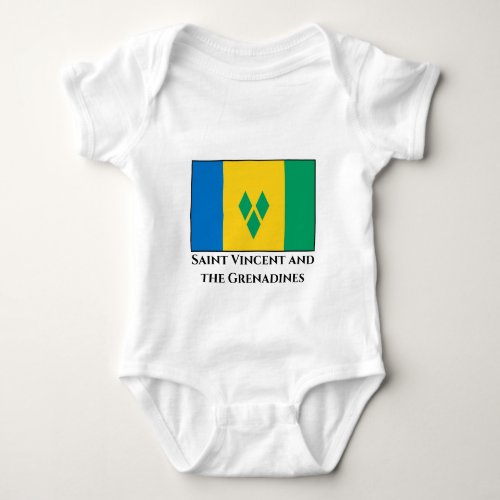 Saint Vincent and the Grenadines Flag Baby Bodysuit