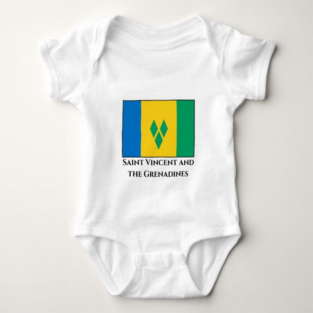 Saint Vincent and the Grenadines Flag Baby Bodysuit (Front)