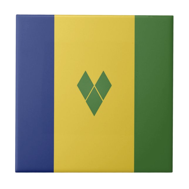 Saint Vincent and the Grenadines flag Ceramic Tile (Front)