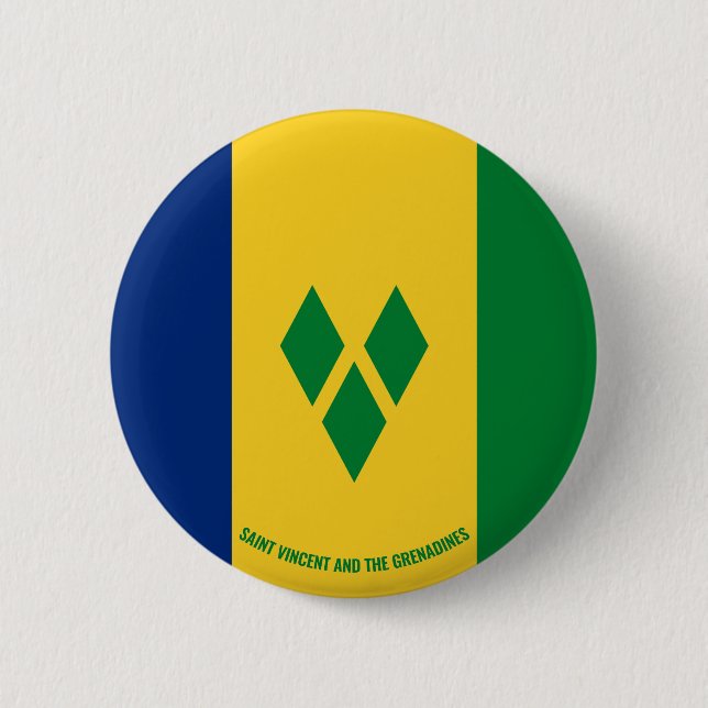 Saint Vincent and the Grenadines Flag Charming Button (Front)