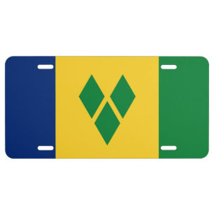 Saint Vincent and the Grenadines flag License Plate