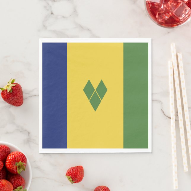 Saint Vincent and the Grenadines flag Napkins (Insitu)