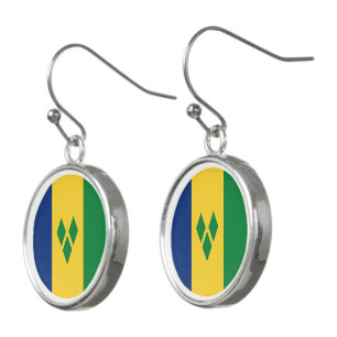 Saint Vincent and the Grenadines Flag Vincy Earrings