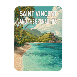 Saint Vincent and the Grenadines Illustration Magnet